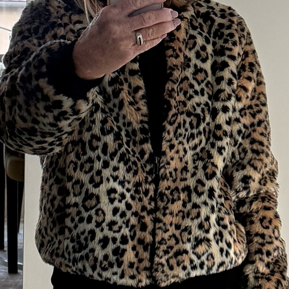 Leopard Faux Fur Jacket, by Skies Are Blue